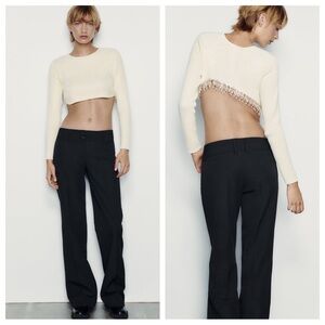 Zara Rhinestone Soft Crop Top!